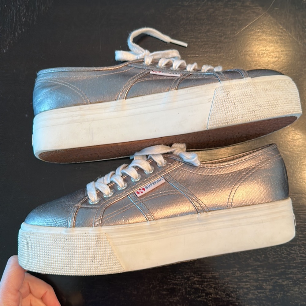 Superga Platform Silver Sneakers - Picture 8 of 9
